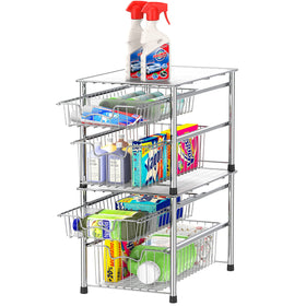 Simple Houseware chrome top-surface storage adds extra workspace.