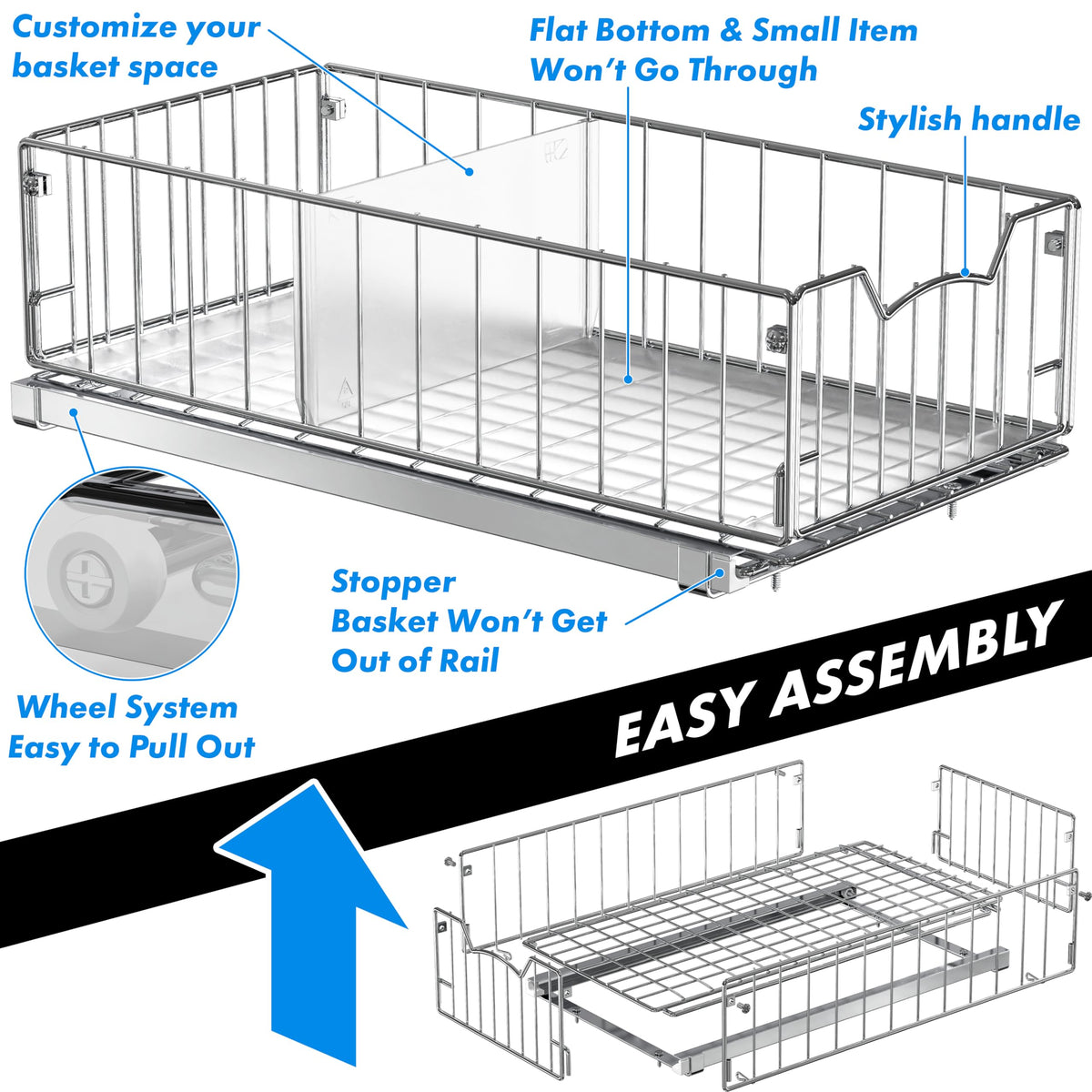 Simple Houseware transparent bottom sheet prevents small items from falling.