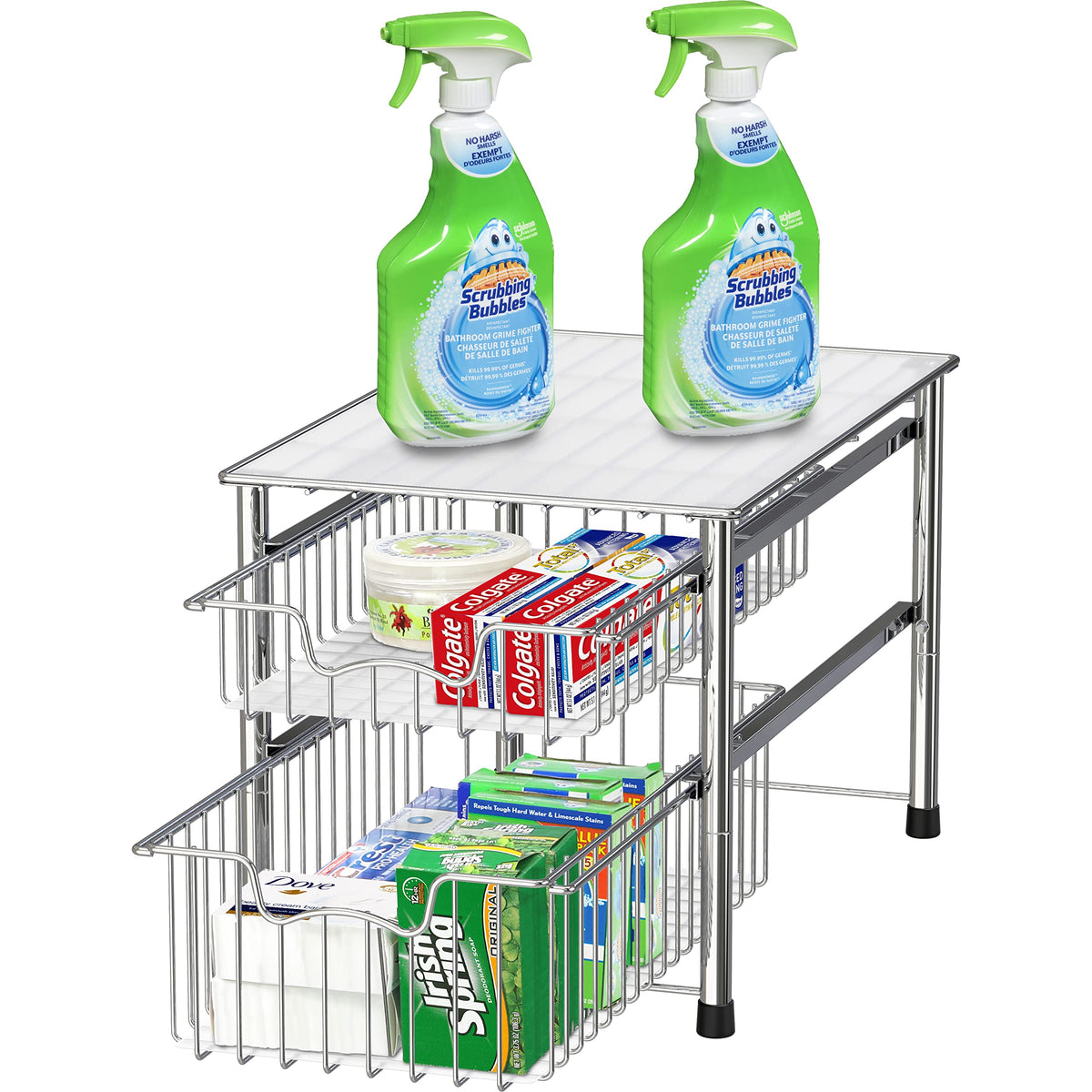 Simple Houseware two-drawer unit with smooth glide for organized closet spaces.