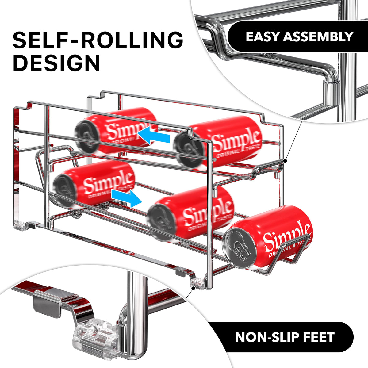 Simple Houseware two-pack front-loading design for efficient storage