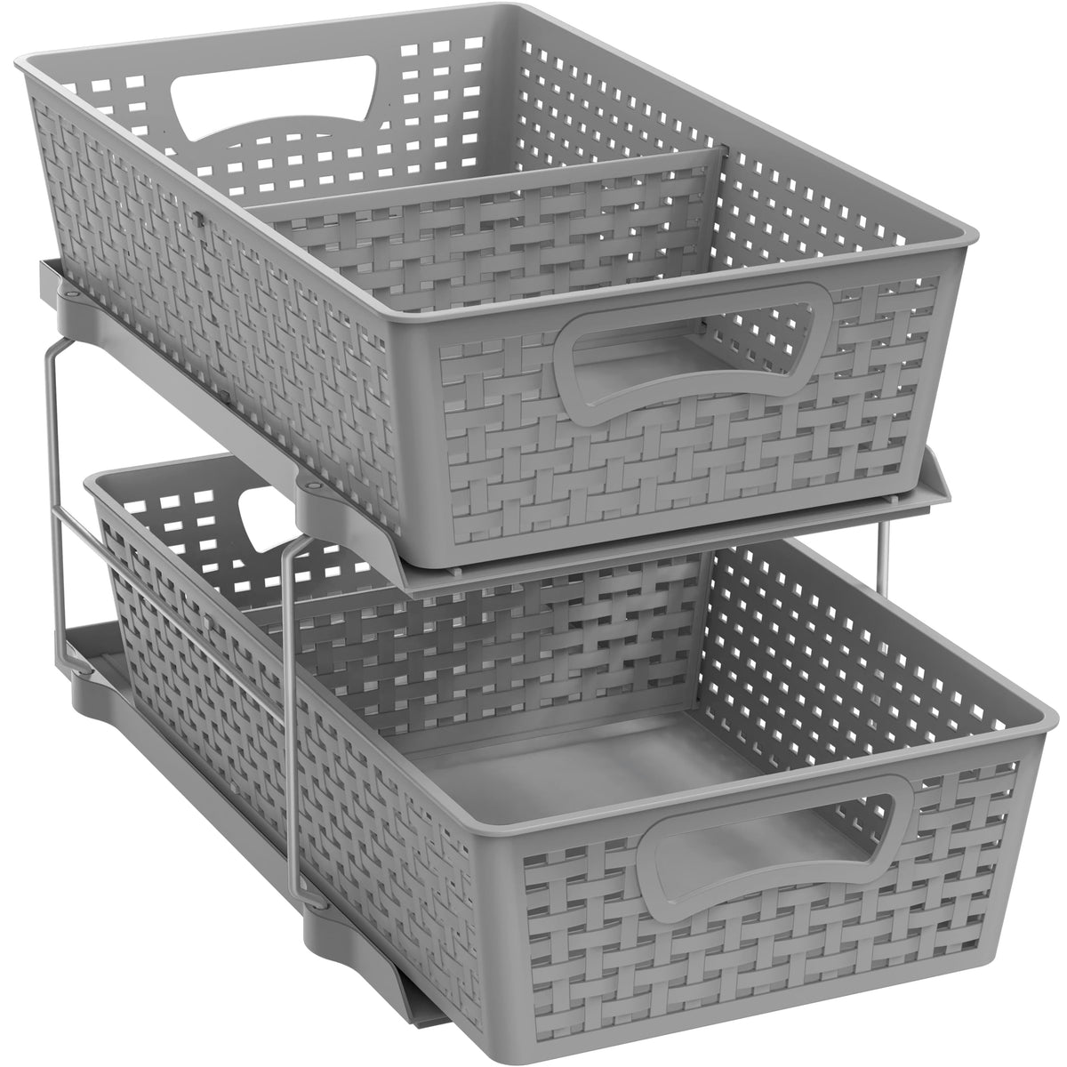Simple Houseware two-tier organizer with pull-out drawer for under-sink storage and easy access