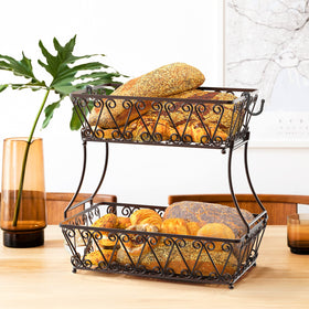 Simple Houseware two-tier display on kitchen counter for decorative organization