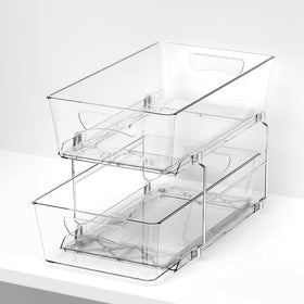Simple Houseware two-tier organizer fits cabinets, desks, and countertops.
