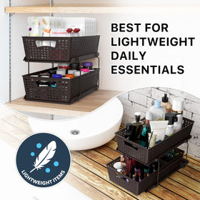 Compact two-tier structure by Simple Houseware fits tight spaces