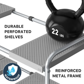 Simple Houseware under-sink rack includes anti-slip feet for stable placement.
