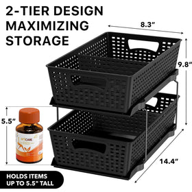 Simple Houseware under-sink storage drawer in black for tidy toiletries