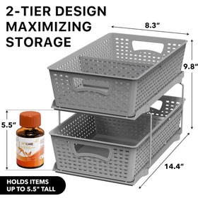 Simple Houseware under-sink storage with removable baskets for quick refills and versatility