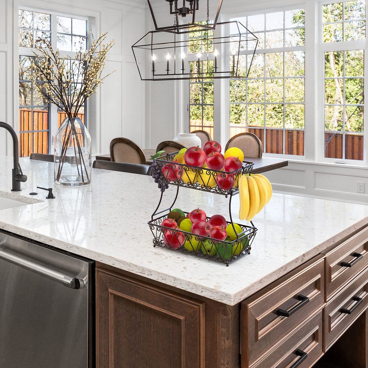 Simple Houseware upper basket view highlighting ample fruit room