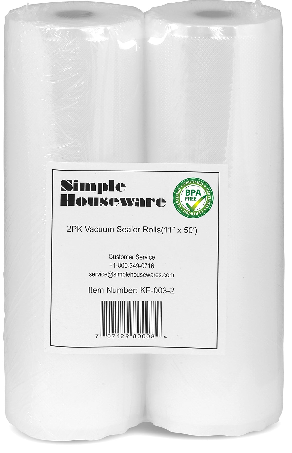 Simple Houseware 11x50 vacuum sealer bags roll in package, durable freezer storage barrier