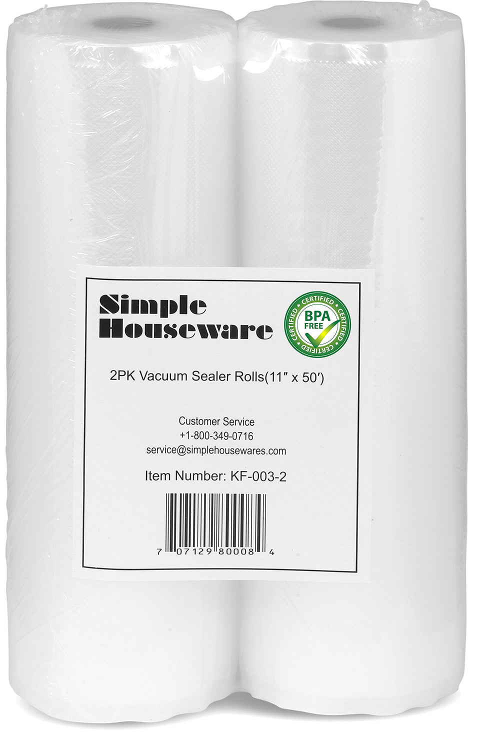 Simple Houseware 11x50 vacuum sealer bags roll in package, durable freezer storage barrier