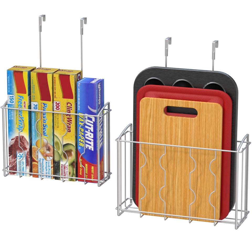 Simple Houseware wall-mounted organizer keeps 13-5 inch boards neatly stored.