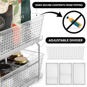 Simple Houseware weaved basket bold design adds style to any cabinet.