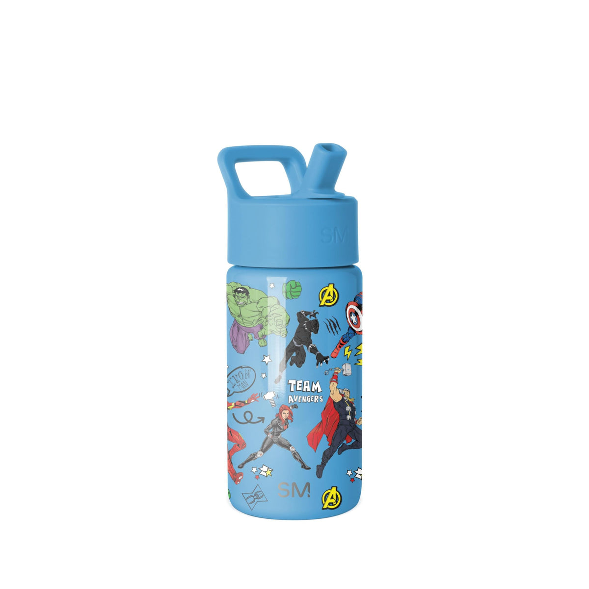 Simple Modern Avengers Summit bottle with straw lid, closed, leak-proof transport