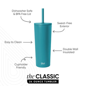 Simple Modern Classic Tumbler with double-wall insulation keeps drinks cold longer