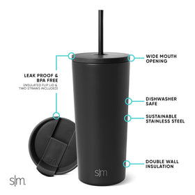 Simple Modern Classic Tumbler with double-wall insulation maintains temperature