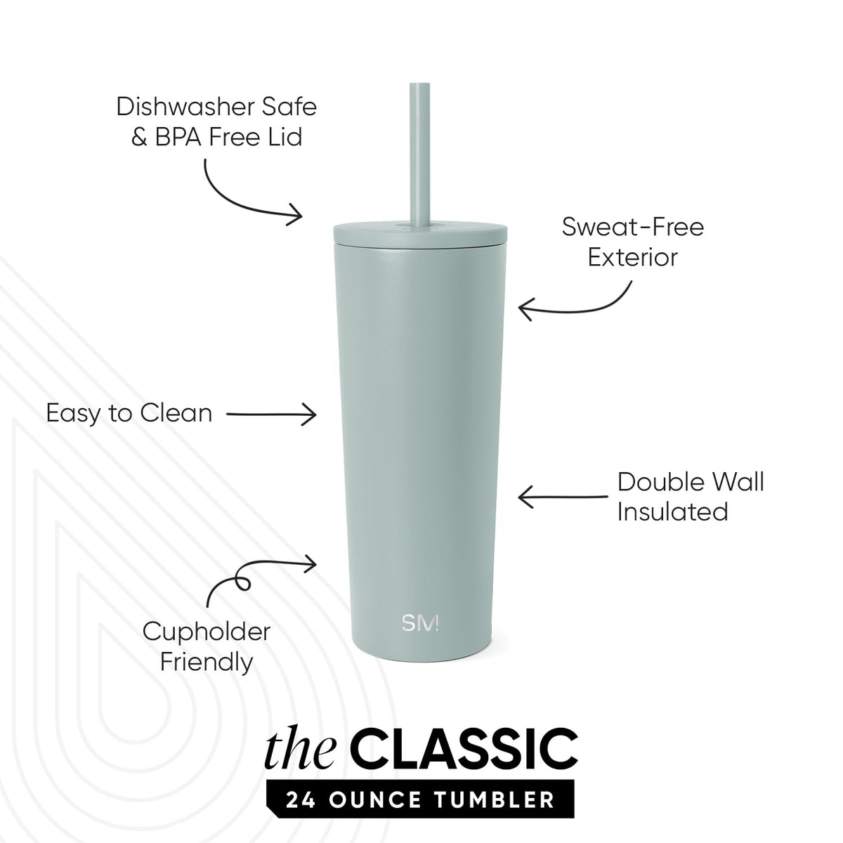 Double-wall insulation on the Classic Tumbler maintains beverage temperature.
