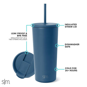 Simple Modern Classic Tumbler, insulated 18/8 stainless steel for temperature retention.