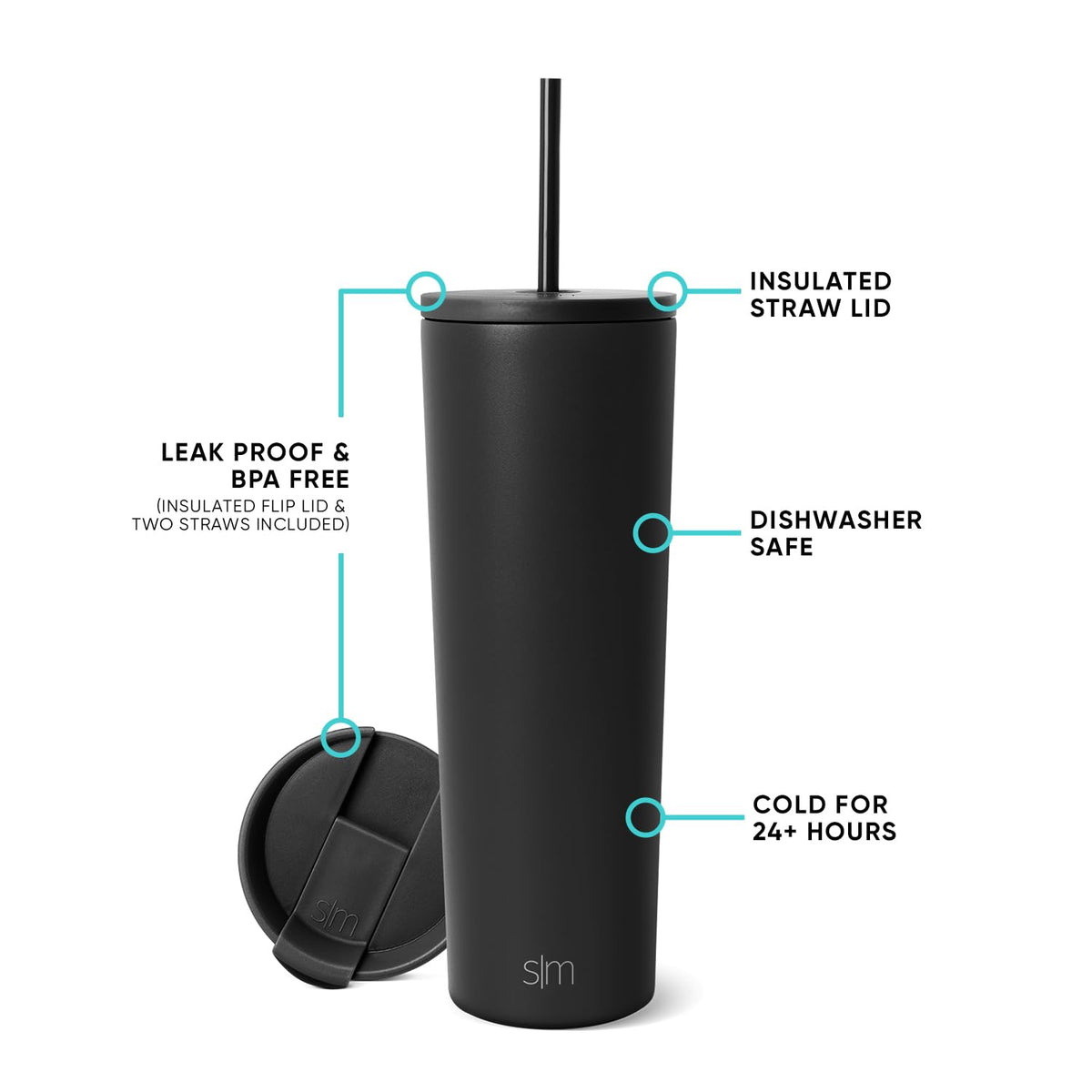 Simple Modern Classic tumbler insulated body, showcasing temperature retention for hot or cold drinks.