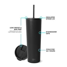 Simple Modern Classic tumbler insulated body, showcasing temperature retention for hot or cold drinks.
