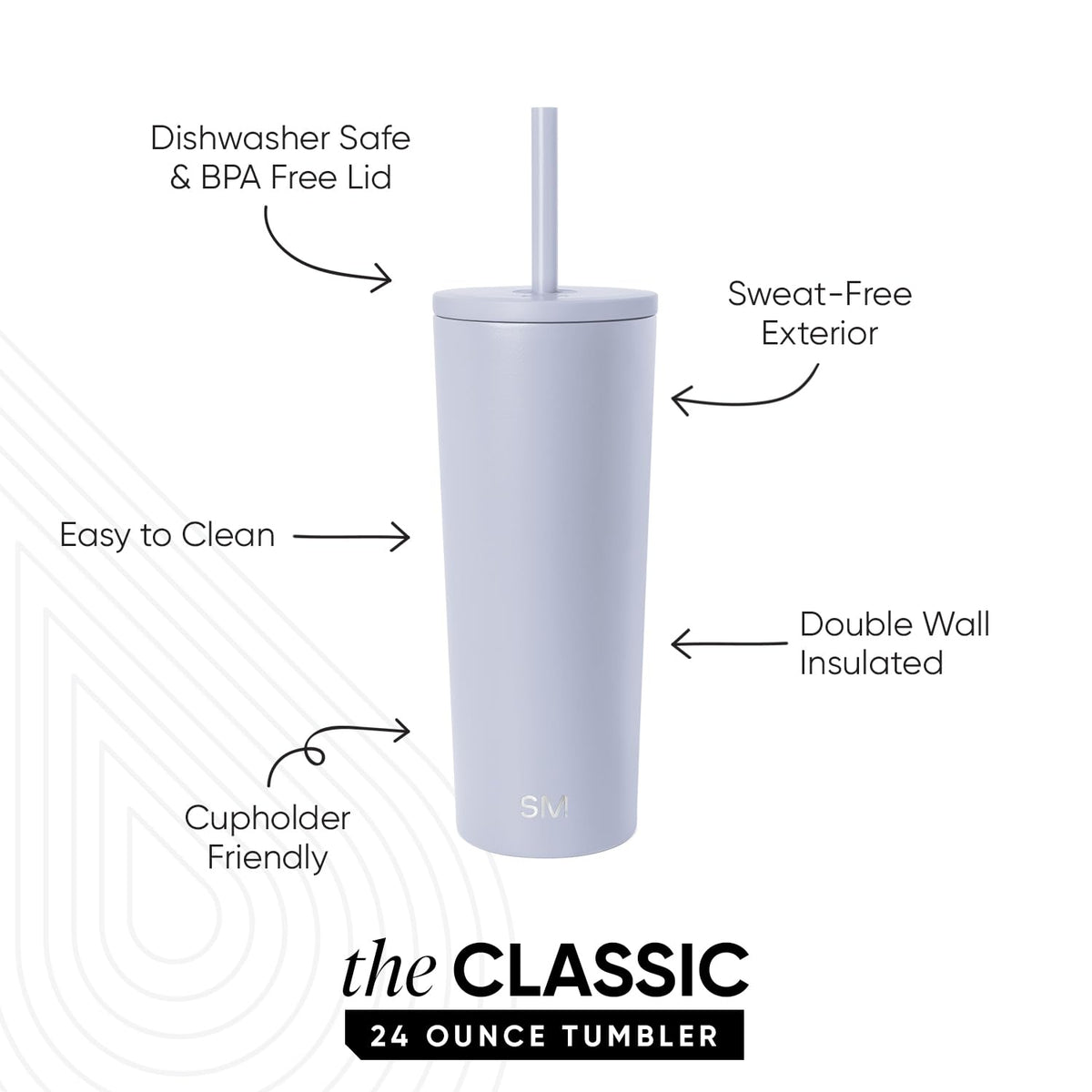 Simple Modern Classic Tumbler lid close-up showing spill-resistant seal