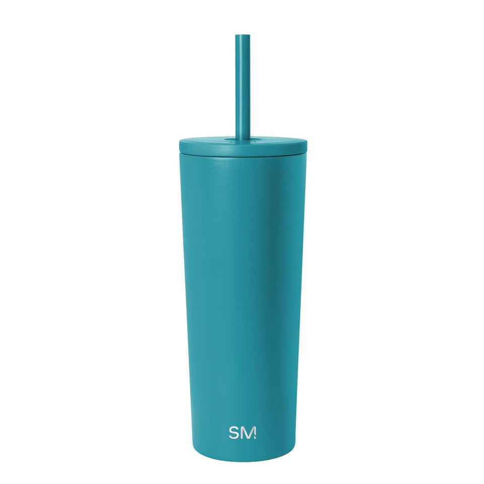 Simple Modern Classic Tumbler with straw lid for spill-resistant sipping on the go