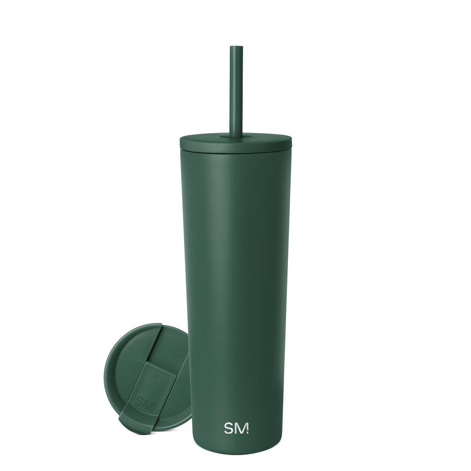 Simple Modern Classic Tumbler with Straw Lid in Forest, front view for everyday hydration on the go
