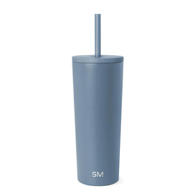 Simple Modern Classic Tumbler with Straw Lid in blue dune; spill-safe for daily travel.