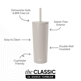 Simple Modern Classic tumbler lid-straw closeup shows secure gasket for reduced spills.