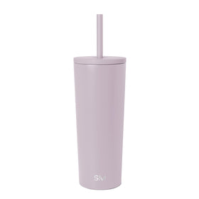 Simple Modern Classic tumbler with lavender straw lid; spill-resistant travel companion.