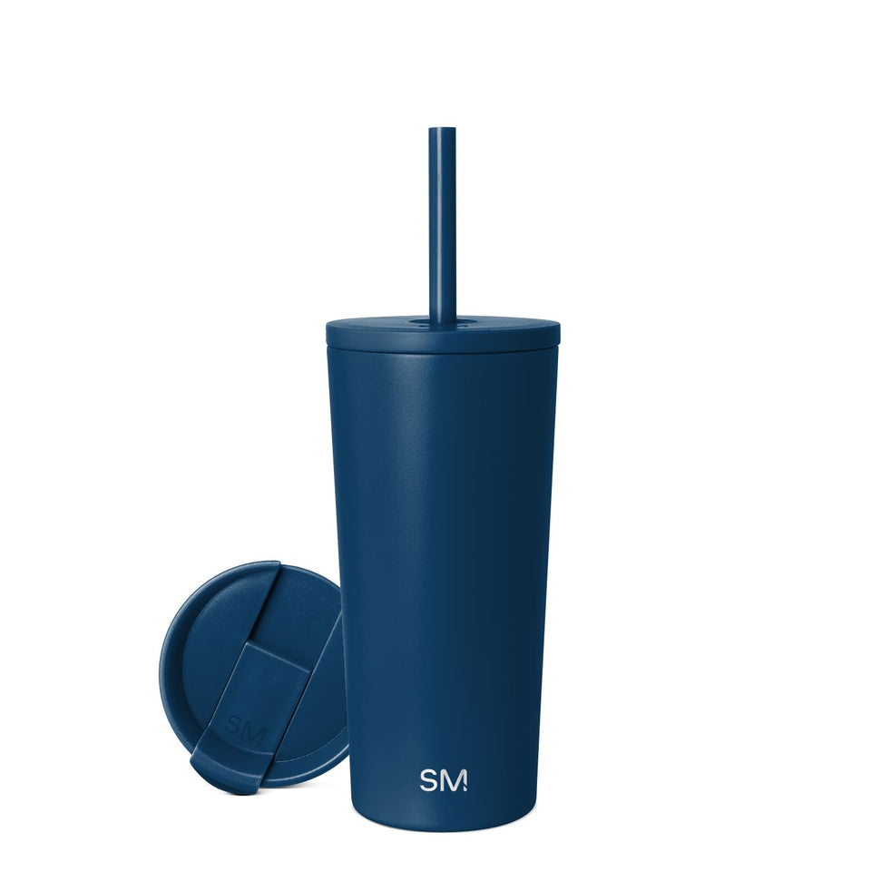 Simple Modern Classic Tumbler with Straw Lid, spill-resistant for on-the-go sipping.