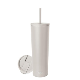Simple Modern Classic Tumbler with straw lid showing secure sip and spill resistance.
