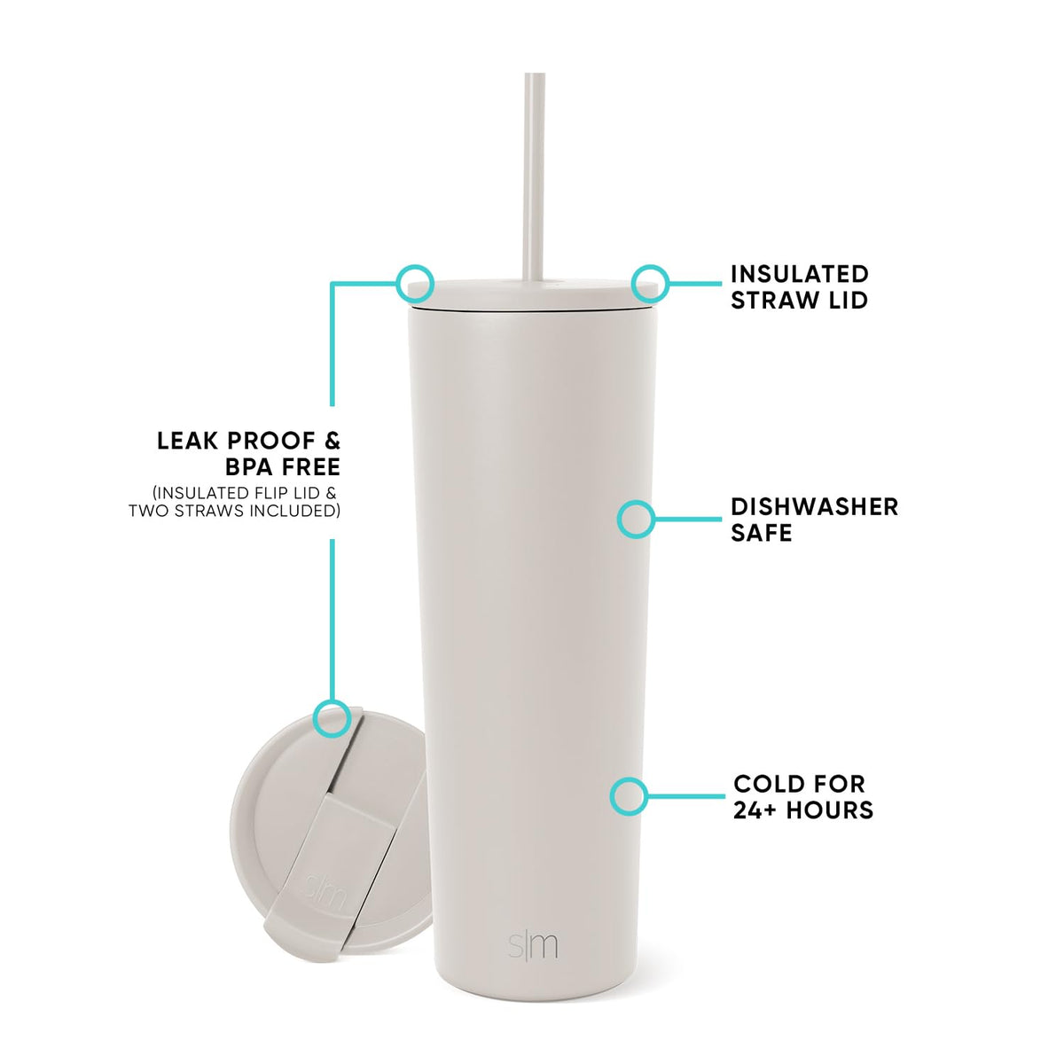 Simple Modern Classic Tumbler sweat-free exterior keeps hands dry during workouts.