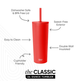 Sweat-free exterior of the Classic Tumbler prevents condensation on hands.