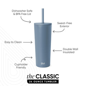 Simple Modern Classic Tumbler sweat-free exterior; keeps hands dry during workouts and commutes.