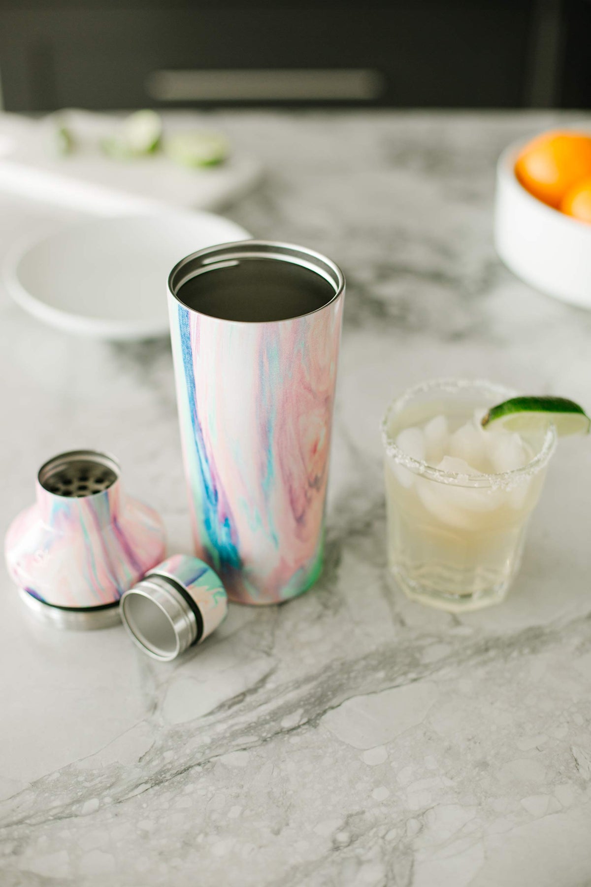 Simple Modern 20oz gold finish shaker adds a stylish touch to home bars.