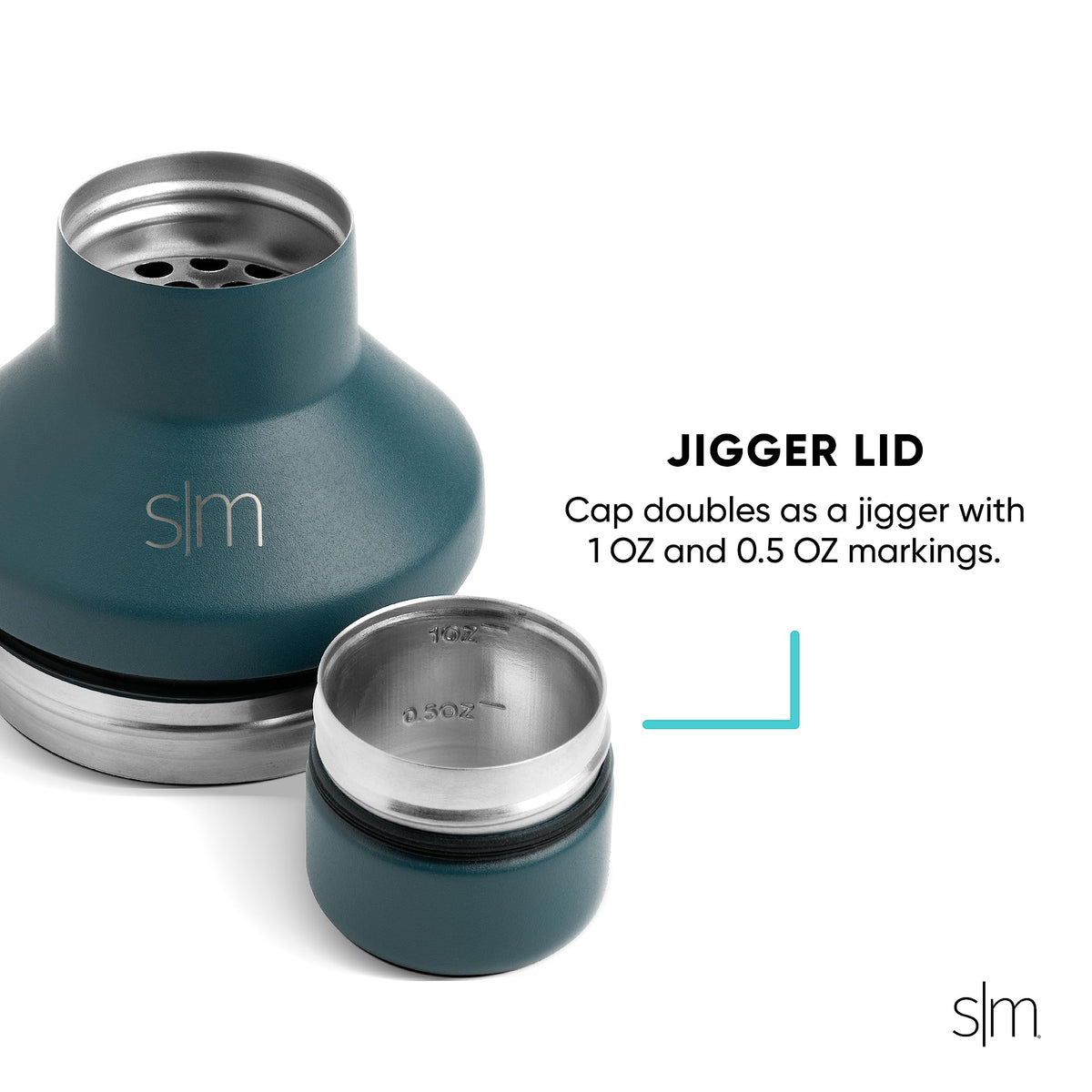 Simple Modern shaker lid features leakproof design for spill-free shaking and pouring