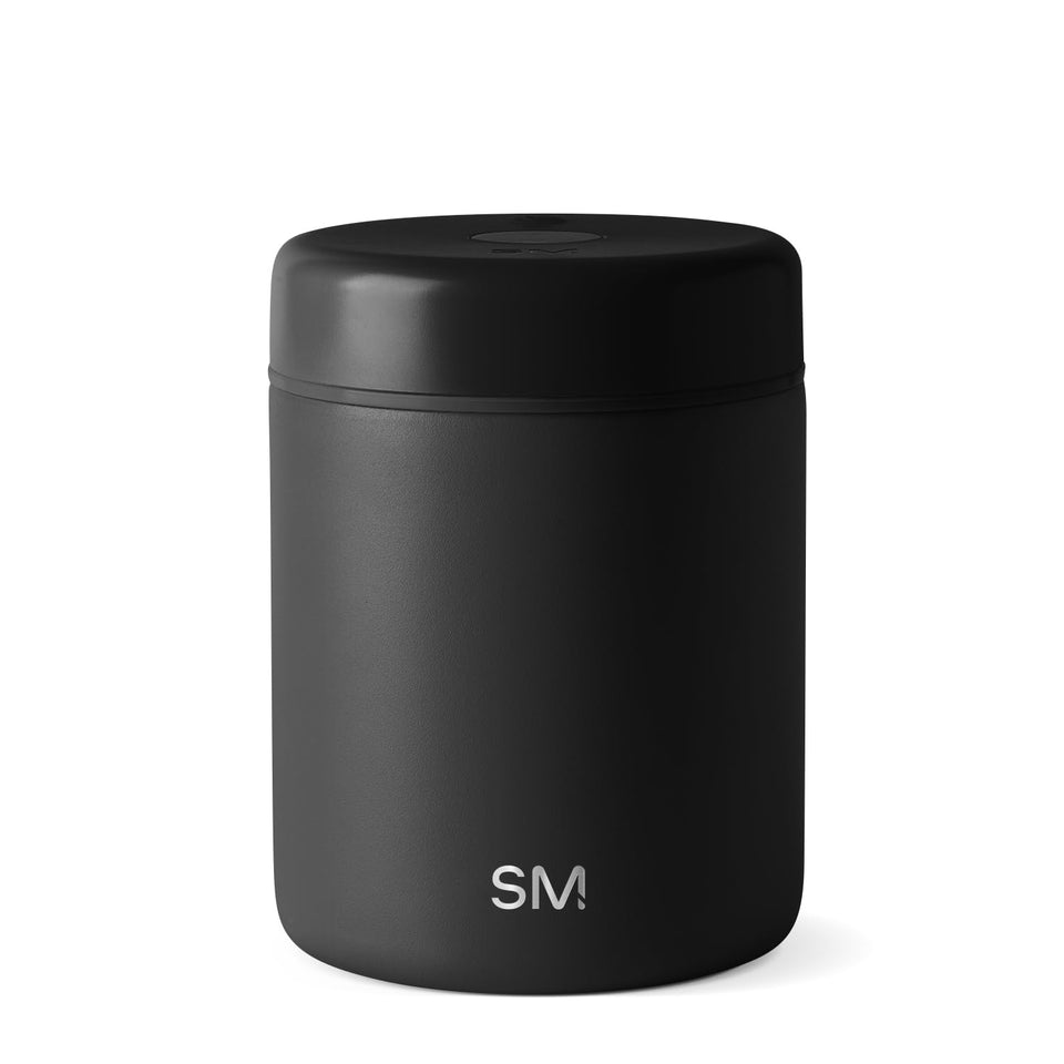 Simple Modern Delta coffee canister with airtight seal preserves freshness.