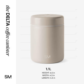 Simple Modern Delta 1.1L capacity fits a standard 12oz coffee bag.