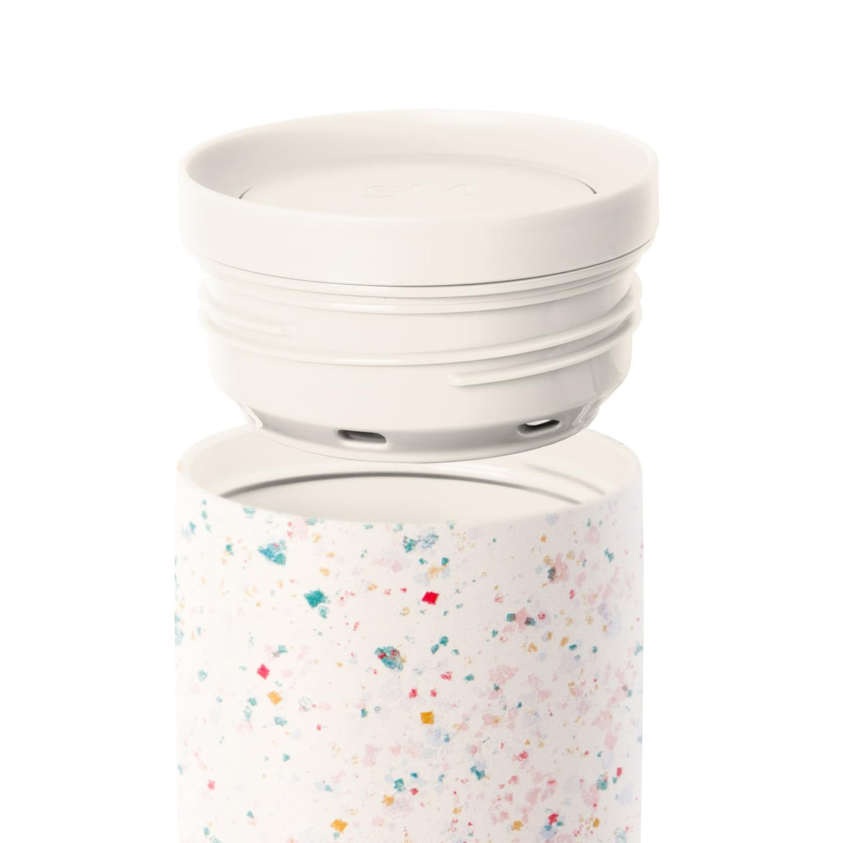 Double-wall insulated stainless steel keeps drink hot or cold longer.