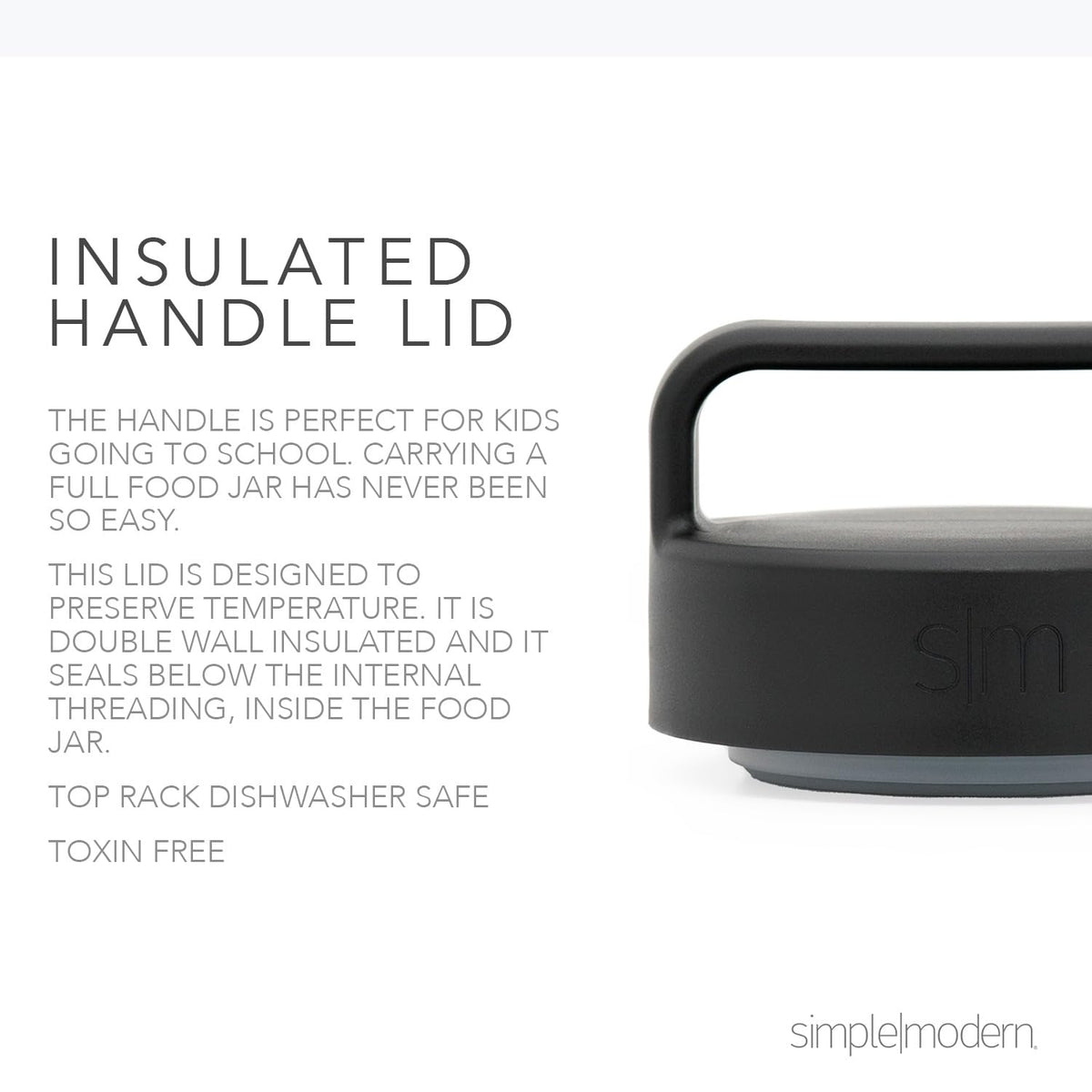 Simple Modern food jar vacuum insulated, maintains temperature for hours.