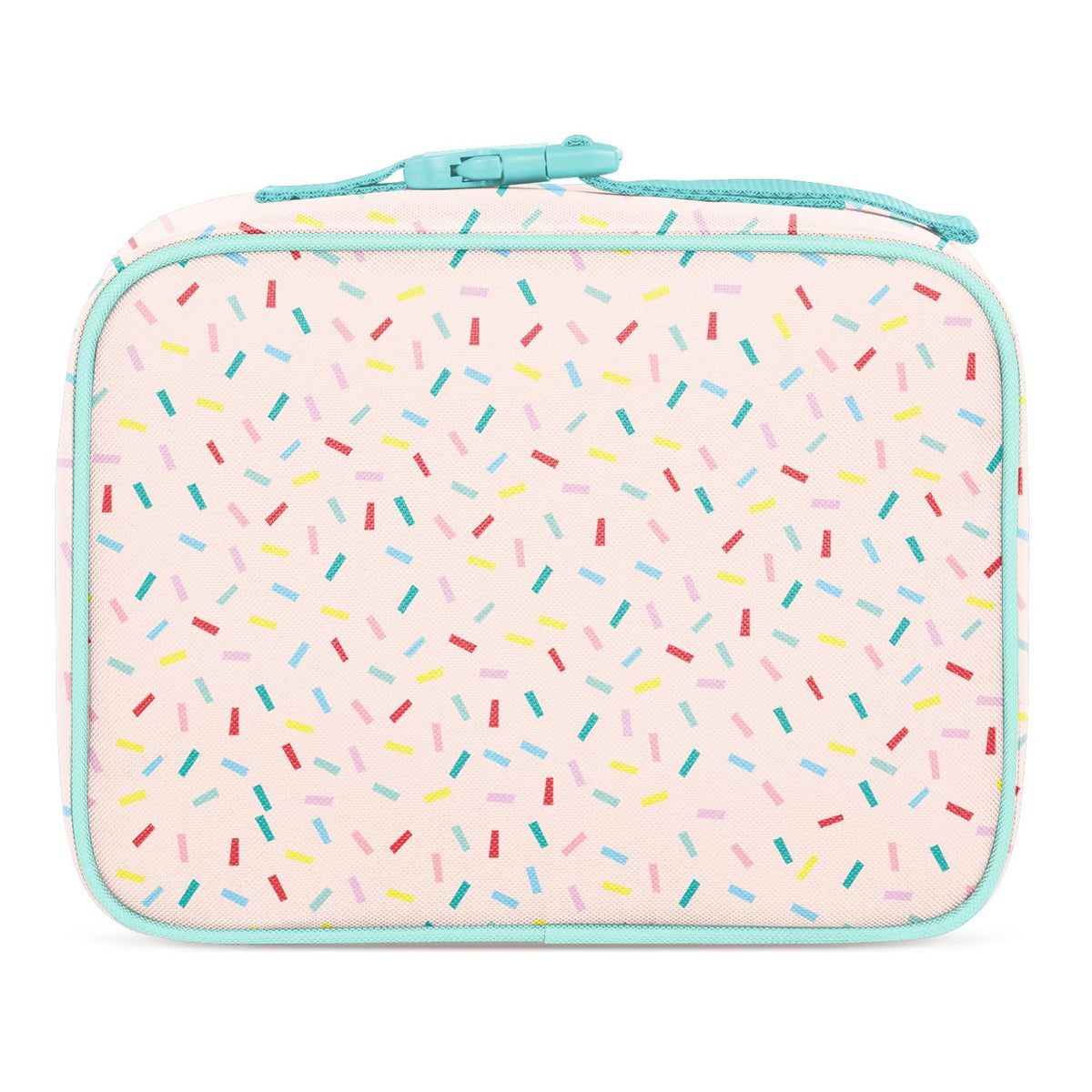 Exterior pocket of Simple Modern Hadley Confetti lunch bag for organization