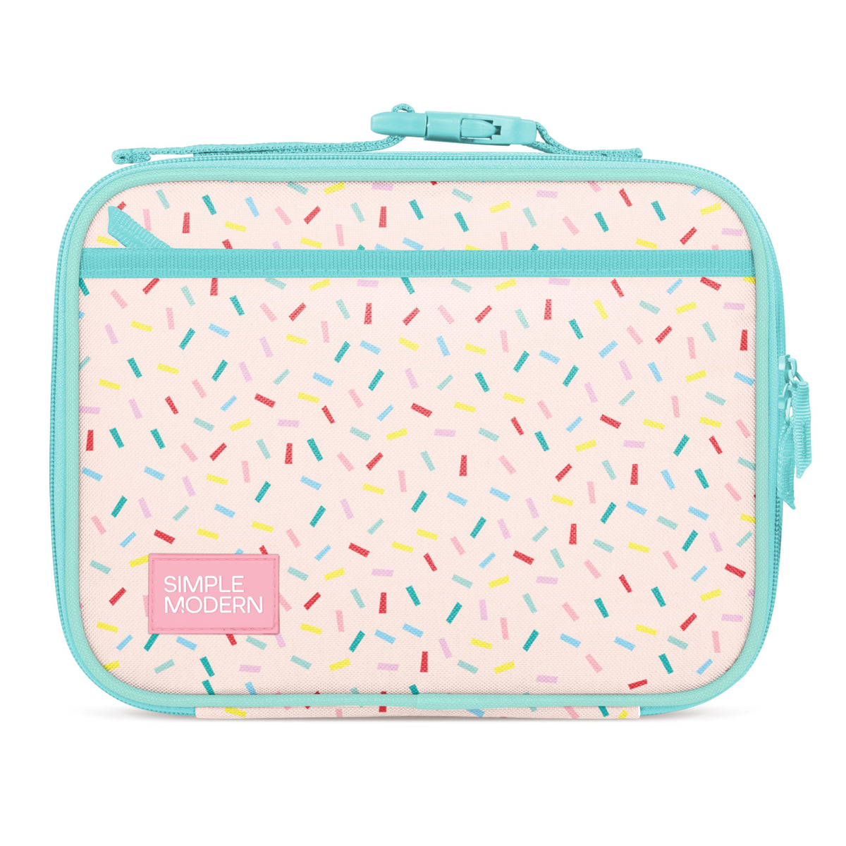 Simple Modern Hadley Confetti lunch bag front view for school use