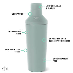 Simple Modern lid with built-in jigger cap for precise measurements.