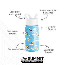 Simple Modern Kids Summit bottle with dishwasher-safe design for easy cleaning.