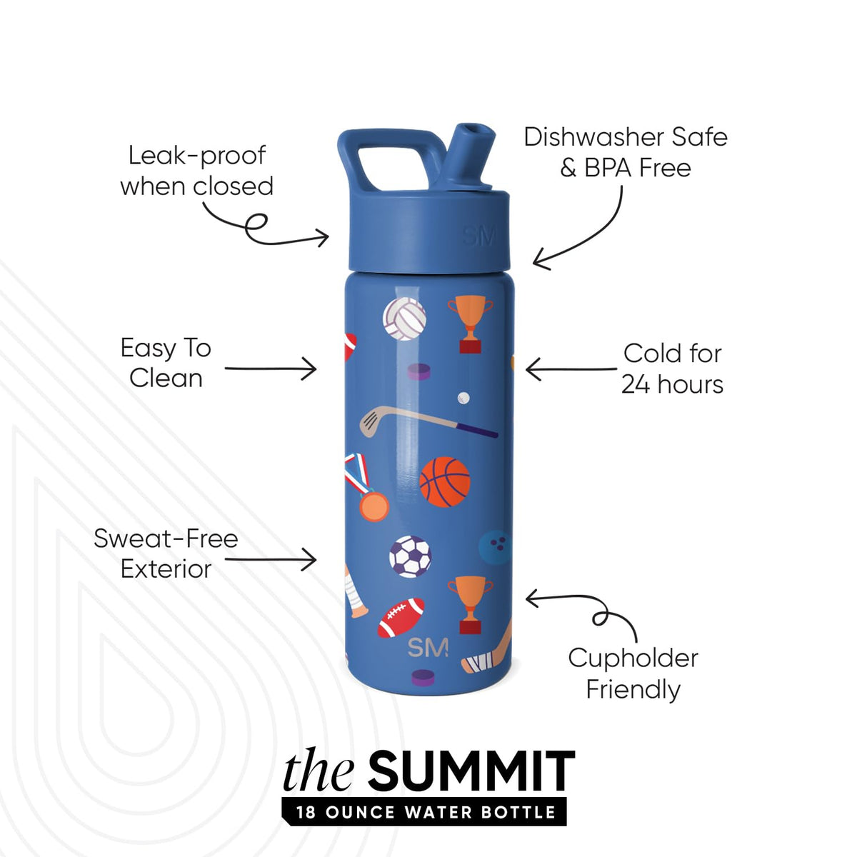 Simple Modern Kids Summit bottle in dishwasher safe design for easy cleanup
