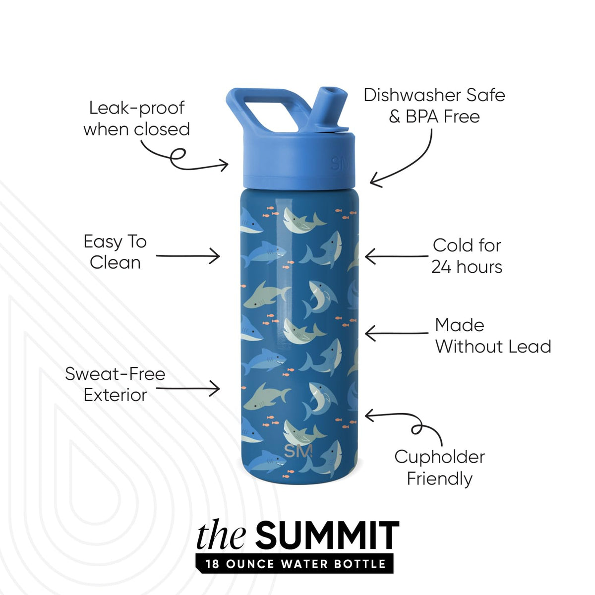 Simple Modern Summit 18oz stainless steel bottle showing double-wall insulation keeps drinks cool