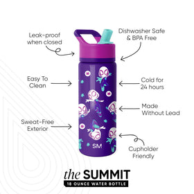 Front view shows Spider Gwen design on a durable stainless steel bottle