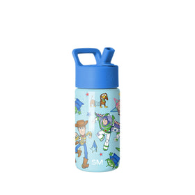 Simple Modern Kids Summit bottle with straw lid featuring Buzz and Woody for durable daily use.