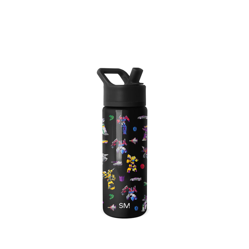 Simple Modern Kids Summit bottle with straw lid closed for leakproof school hydration.