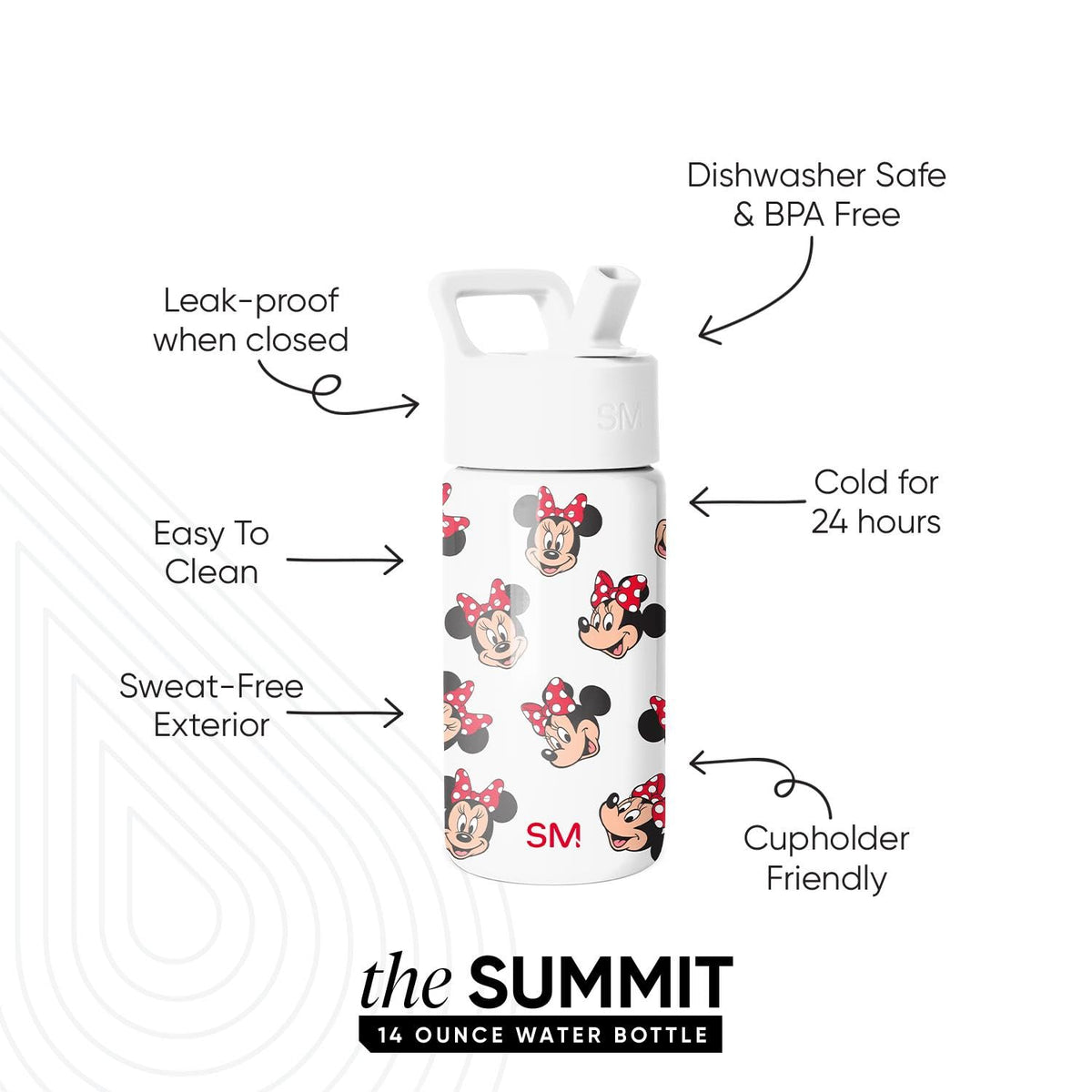 Simple Modern Kids Summit bottle with straw lid open for easy sipping.